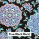 Blue Black Floral