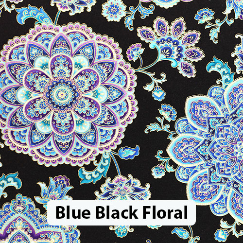 Blue Black Floral