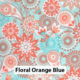 Floral Orange Blue