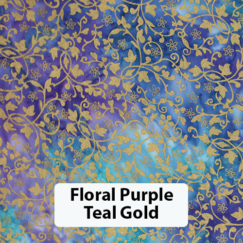 Floral Purple Teal Gold