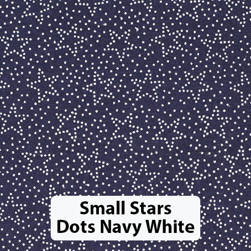 Small Stars Dots Navy White